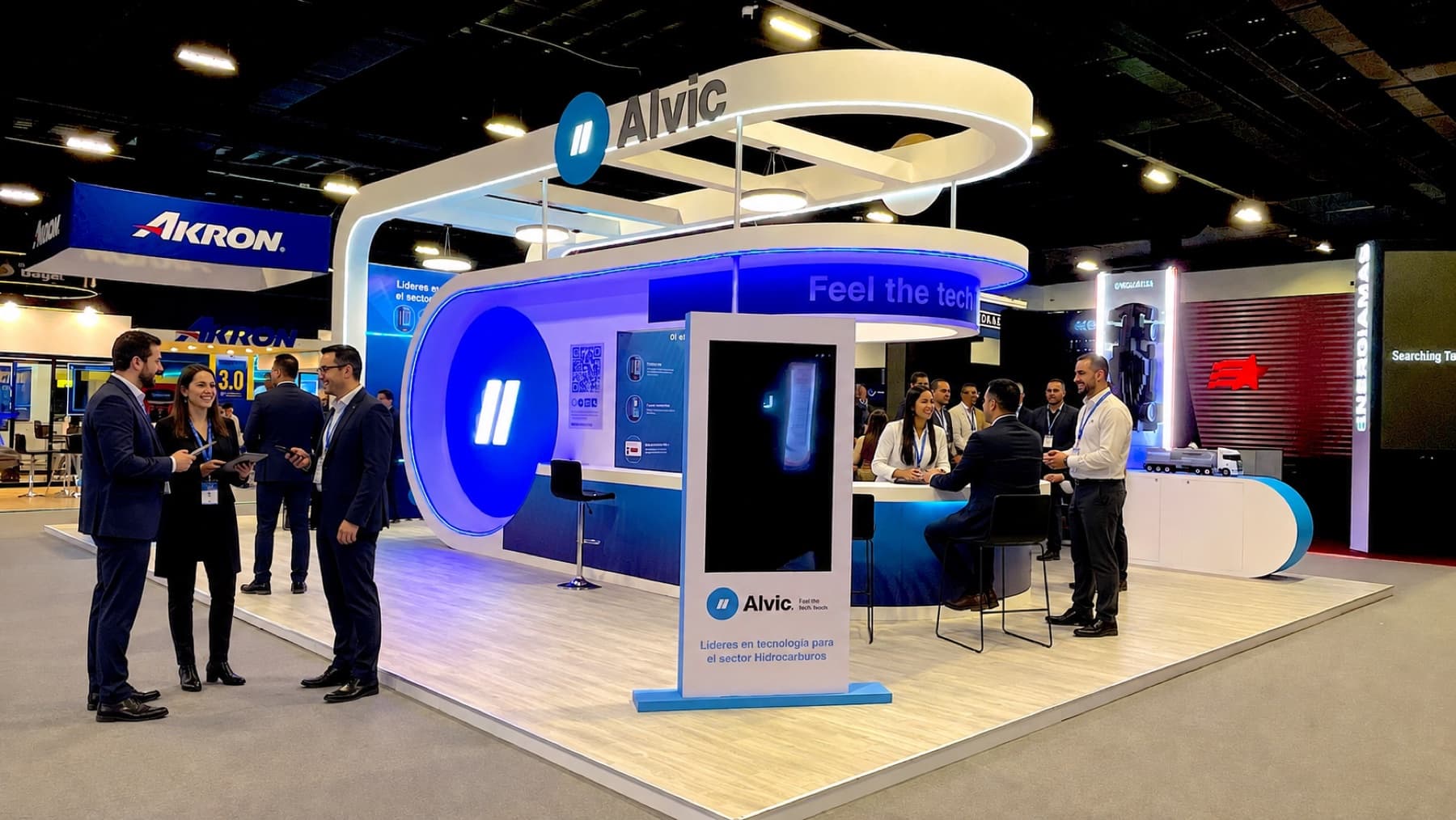 Stand Alvic ya montado en Expo Energía, fabricado por Standver